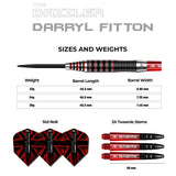 Mission Darryl Fitton Darts - Steel Tip - Electro Black & Red - The Dazzler