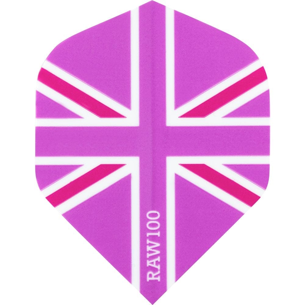 Dart Flights - Raw 100 - 100 Micron - Std - Union Jack Pink