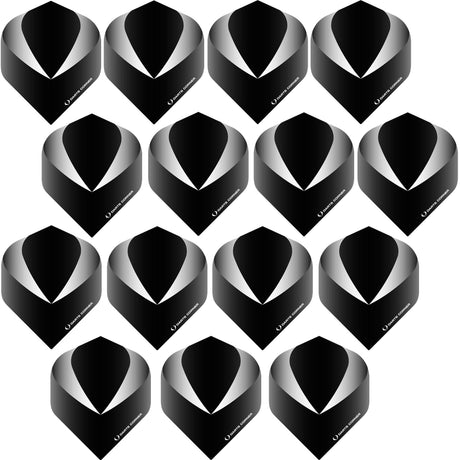 Darts Corner Logo 100 Dart Flights - No2 - Std - 5 Sets - Black