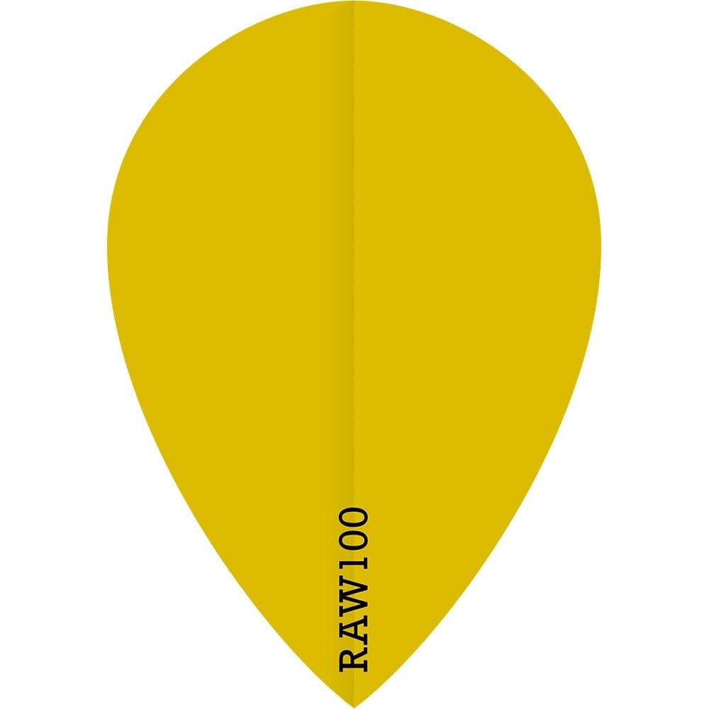 *Dart Flights - Raw 100 - 100 Micron - Pear - Plain Neon Yellow