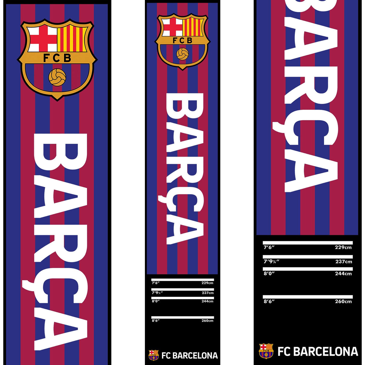 FC Barcelona - Official Licensed BARÇA - Carpet Dart Mat - 290cm x 60cm - Striped with Crest