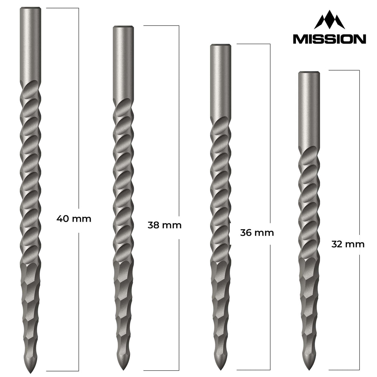 Mission Lunar CS Dart Points - Spare Points - Rough Cut - Silver