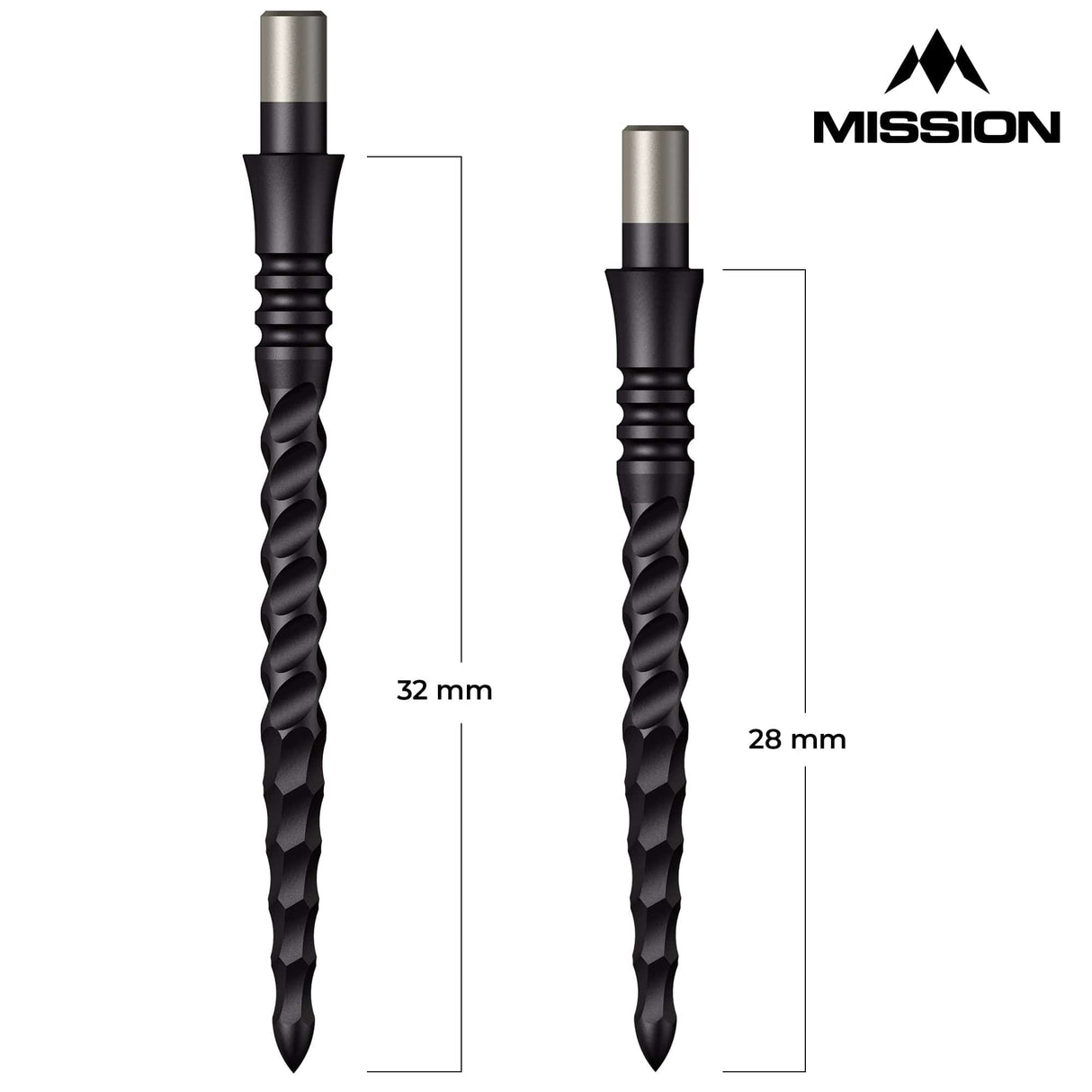 Mission Sniper Points - Steel Tip - Precision Spare Points - Lunar CS - Black