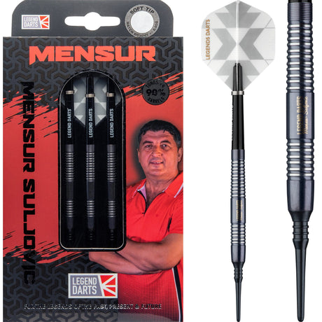 Legend Darts - Soft Tip - The Gentle - Mensur Suljovic - Black - 18g 18g