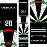 Designa Dartboard 20 Carpet Mat - Non Slip Back - 290cm X 60cm