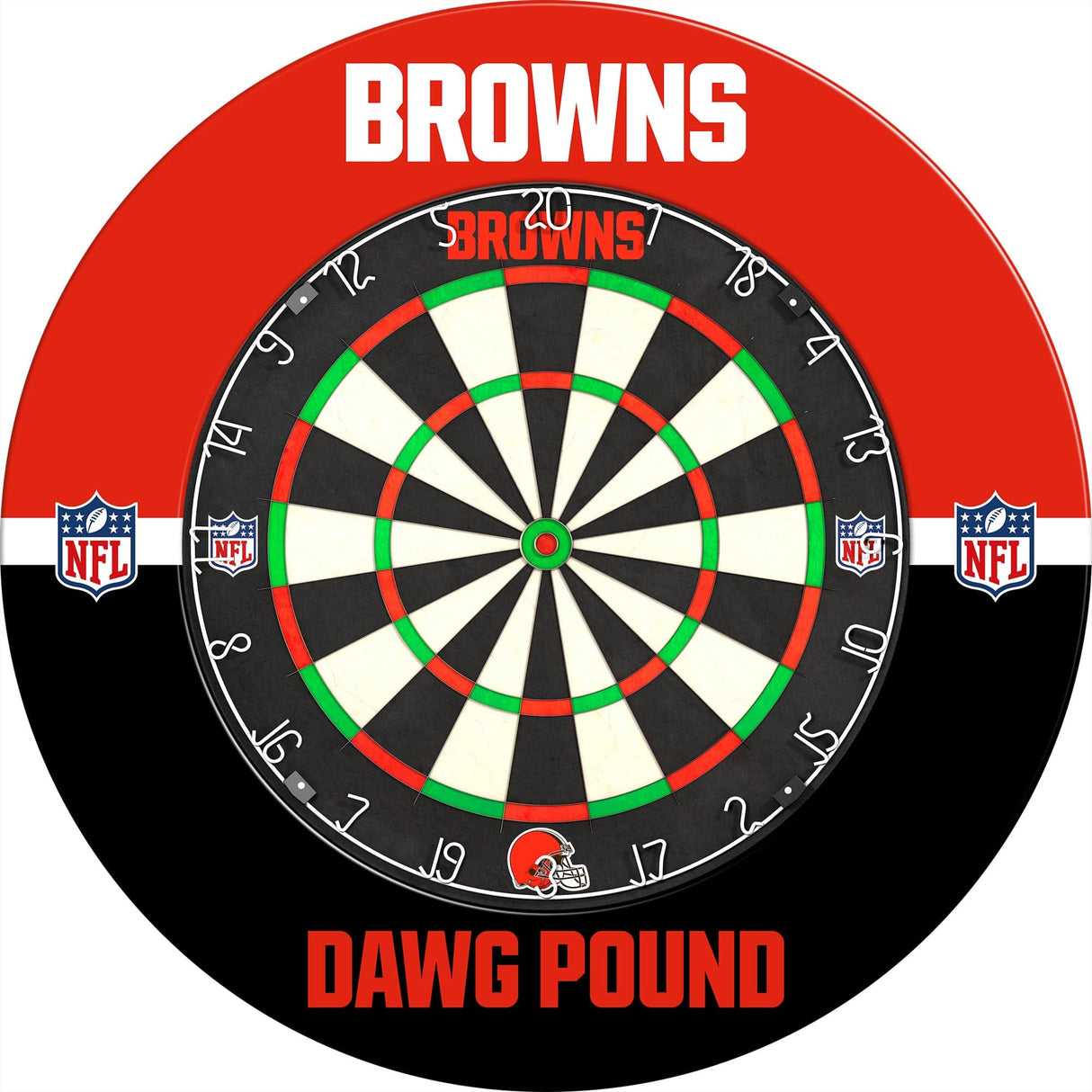 NFL - Printed Dartboard & Printed Surround - Official Licensed - Cleveland Browns