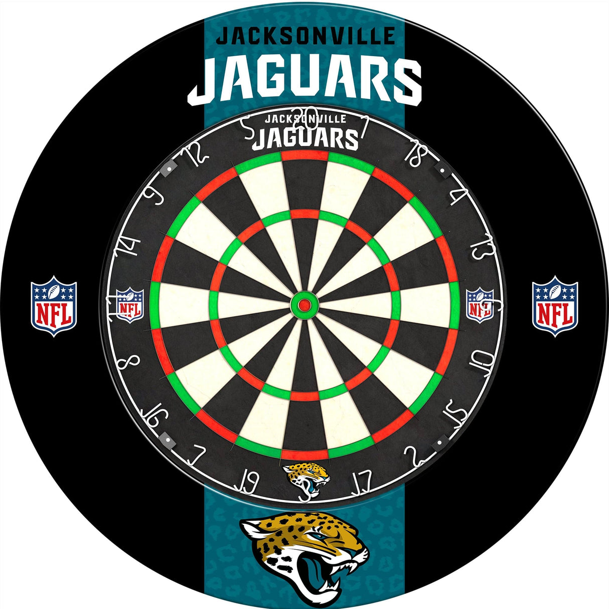 NFL - Printed Dartboard & Printed Surround - Official Licensed - Jacksonville Jaguars