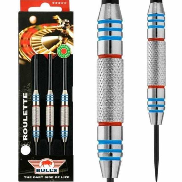 Bulls Roulette Darts - Steel Tip Chromed Brass - Knurled 21gPERS