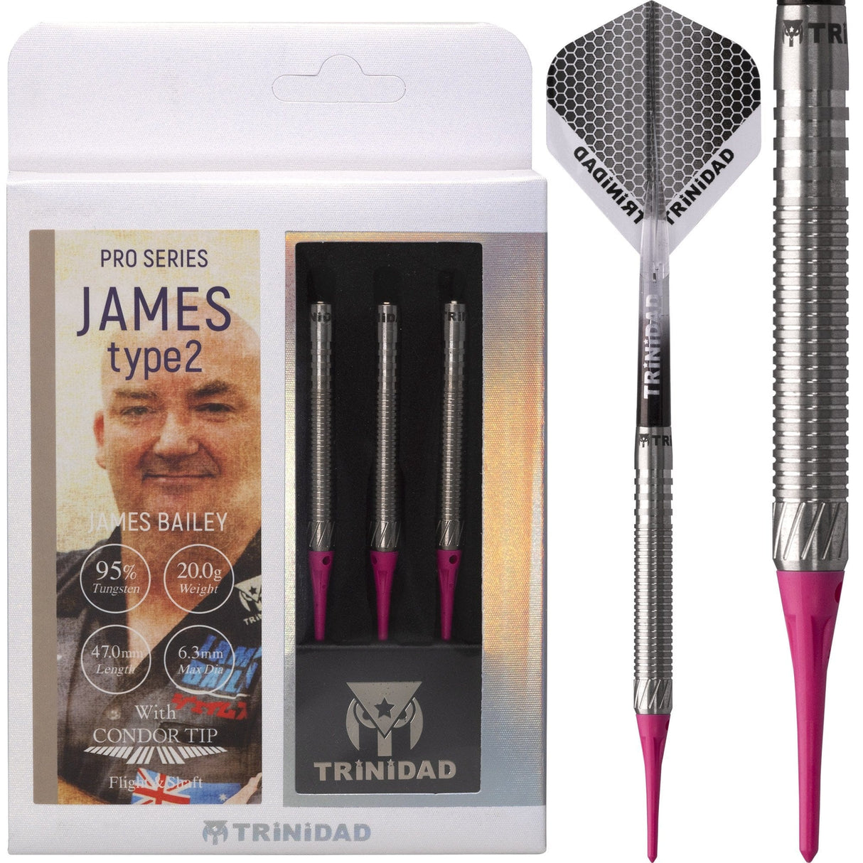 Trinidad Pro - Soft Tip Darts - James Bailey - Type2 20g