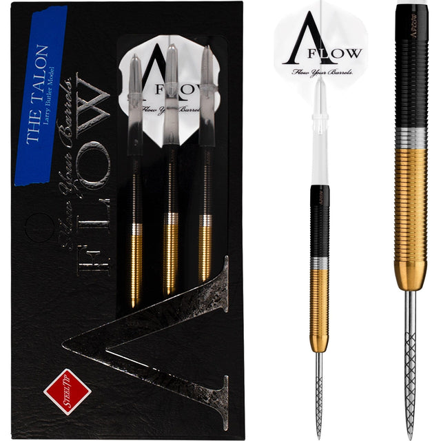 Dynasty Darts - Black Line - Steel Tip - Larry Butler - The Talon - Black & Gold - 24g 24g