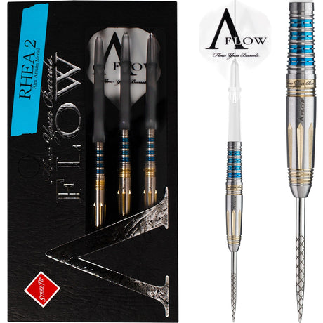 Dynasty Darts - Black Line - Steel Tip - Kim Areum - Rhea 2 - Blue & Gold - 22g 22g