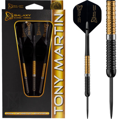 Galaxy Tony Martin Darts - Steel Tip - Black & Gold - 23g 23g