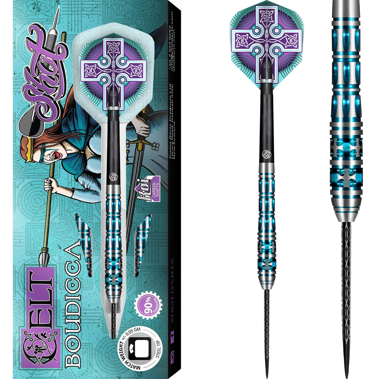 Shot Celt Boudicca Darts - Steel Tip - Blue 23g