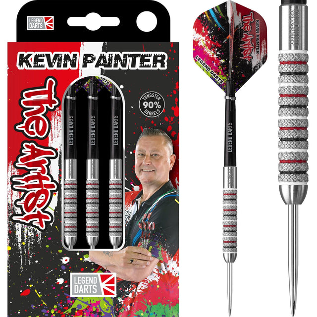 Legend Darts - Steel Tip - 90% Tungsten - Knurled - The Artist - Kevin Painter 22g