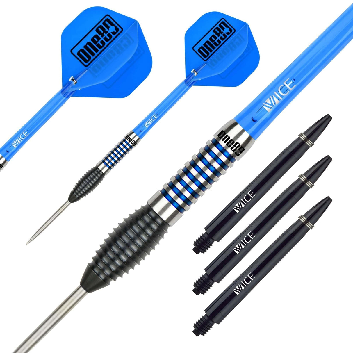 One80 Gary Stone Darts - Steel Tip - Black & Blue