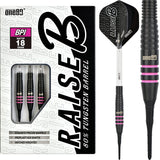 One80 Raise B Darts - Soft Tip - Black - Pink Rings 18g