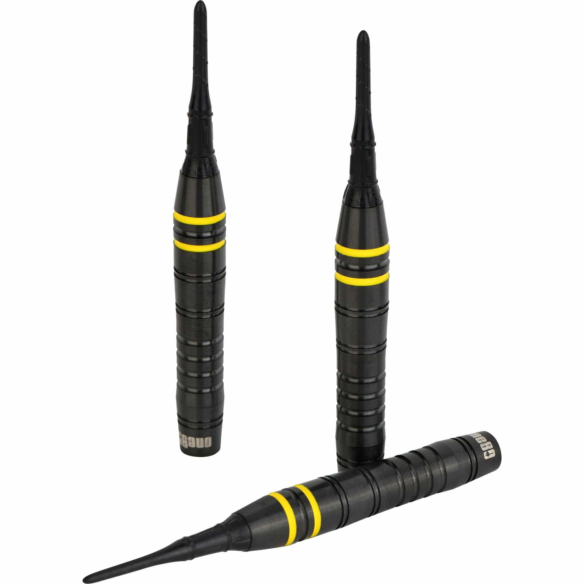 One80 Raise B Darts - Soft Tip - Black - Yellow Rings