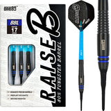 One80 Raise B Darts - Soft Tip - Black - Blue Rings 17g