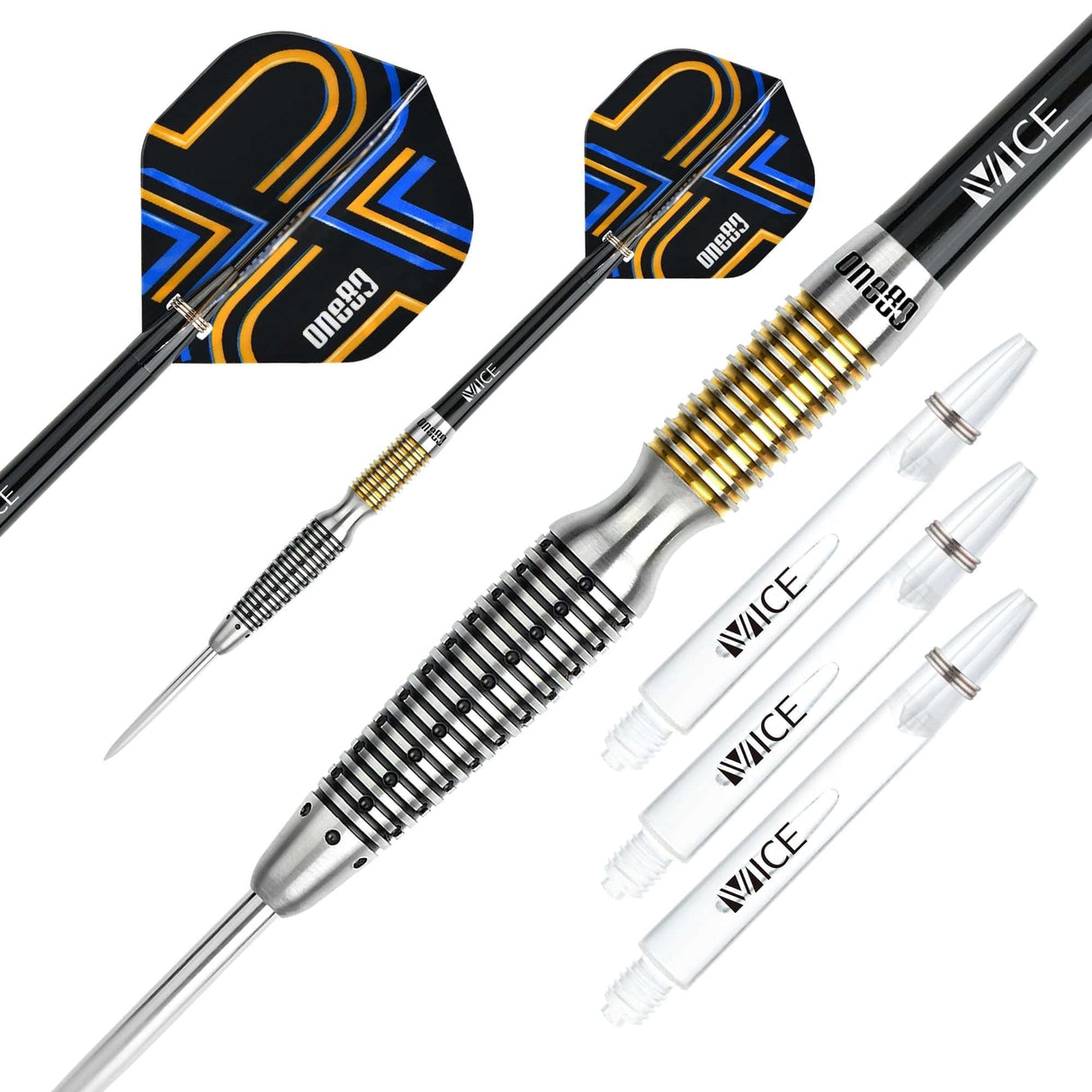 One80 Ascent Darts - Steel Tip - S03 - Black & Gold