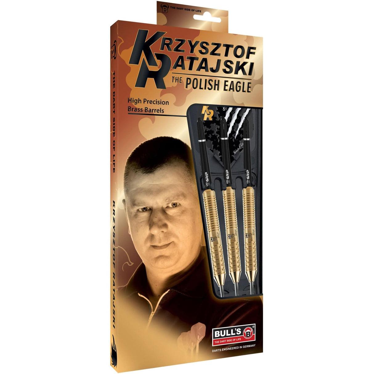 BULL'S Krzysztof Ratajski Darts - Steel Tip - The Polish Eagle - Brass - Gold