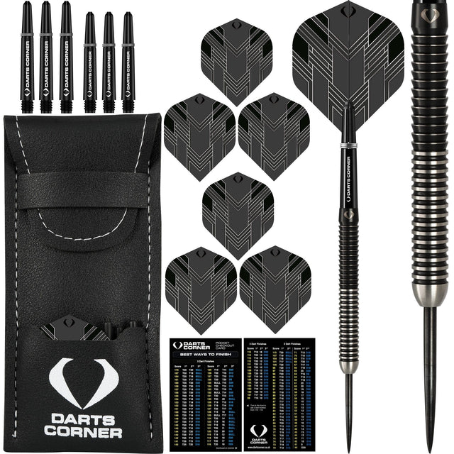 Darts Corner BlackFin Darts - Steel Tip - M1 - Straight - Black 22g