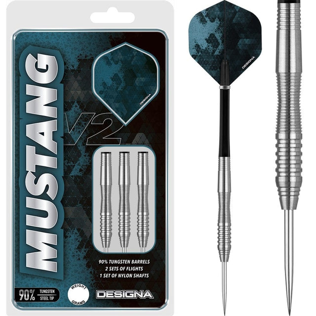 Designa Mustang V2 Darts - Steel Tip - Scallop - Silver 21gPERS