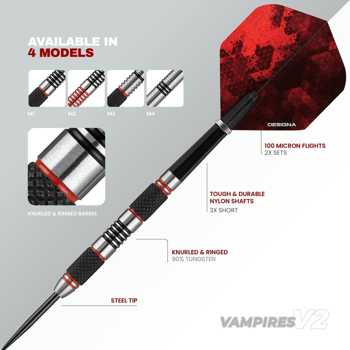 Designa Vampires V2 Darts - Steel Tip - M1