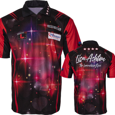 Legend Darts - Lisa Ashton - Dart Shirt - The Lancashire Rose - Red