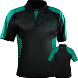 *Harrows Vivid Dart Shirt - with Pocket - Black & Jade 2XL