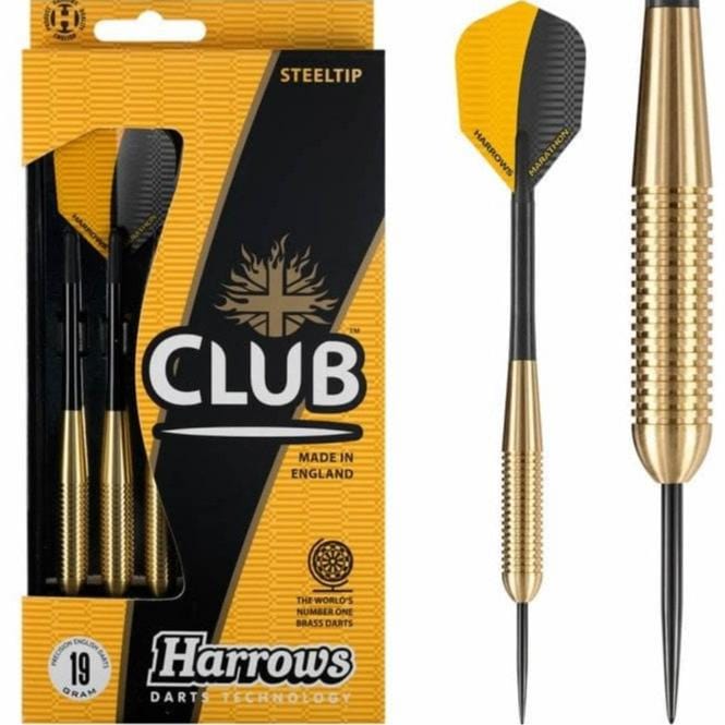 Harrows Club Brass Darts - Steel Tip - Solid Precision Brass - S02 - 19g 19gPERS