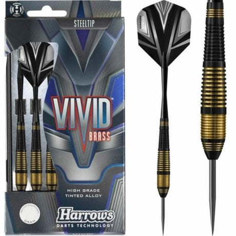 Harrows Vivid Darts - Steel Tip Brass - Black 21g