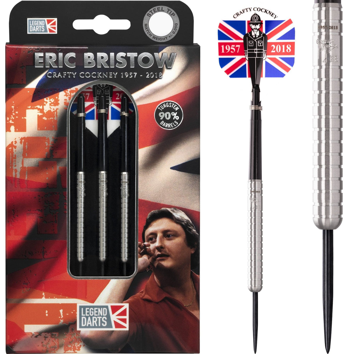 Legend Darts - Eric Bristow - Steel Tip - Cocked Finger - R1 - Silver 23g