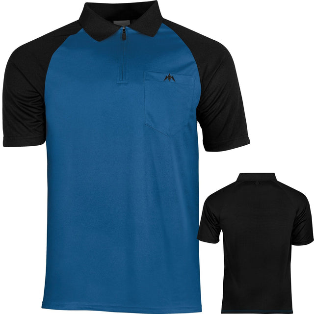 Mission Darts EXOS Cool FX Dart Shirt - Black & Blue 2XL