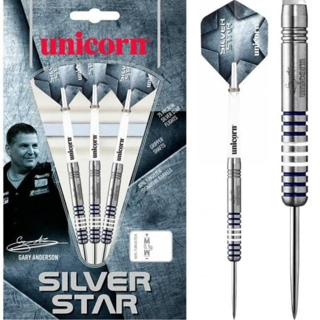 Unicorn Silver Star Darts - Steel Tip - GA1 - Gary Anderson