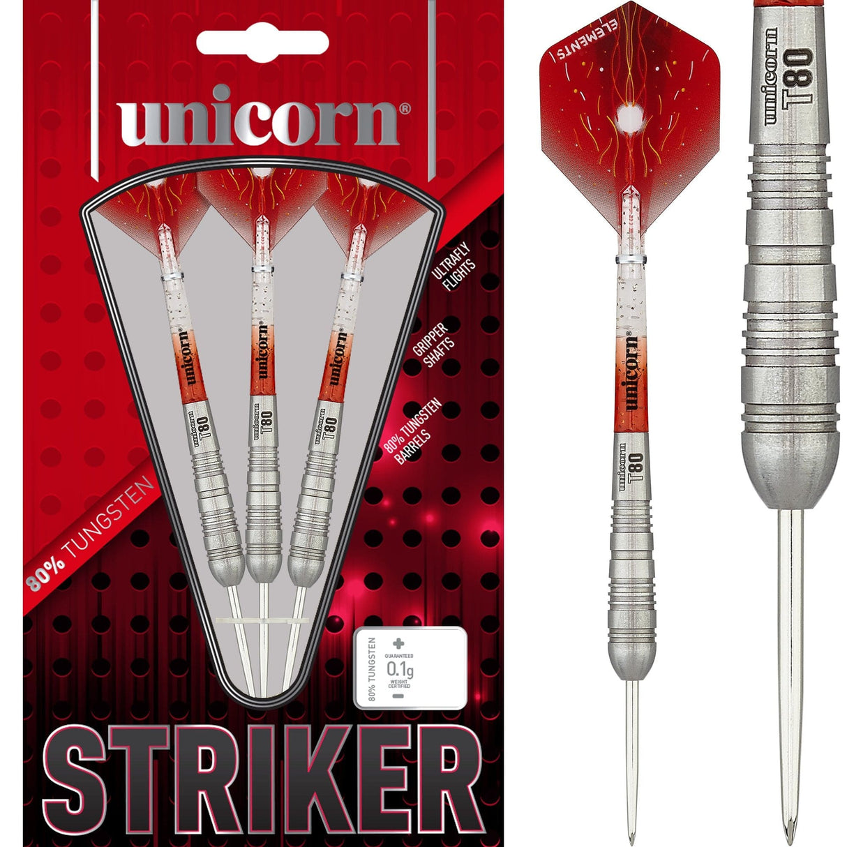 Unicorn T80 Darts - Core XL - Steel Tip - S4 - Striker 23gPERS