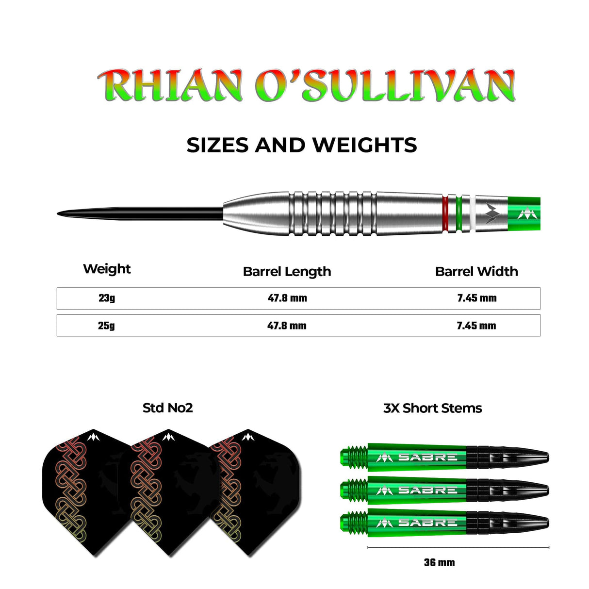 Mission Rhian O Sullivan Darts - Steel Tip - Ringed