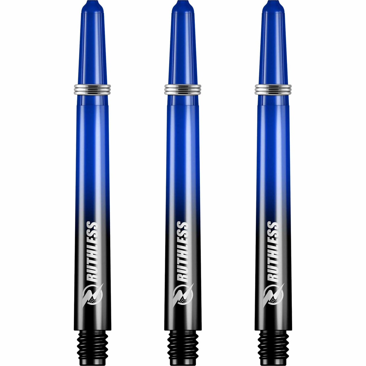 Ruthless Deflectagrip Plus Dart Shafts - Polycarbonate Stems with Springs - Blue Medium