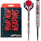 Ruthless Winners Darts - Steel Tip - Front Knurl - Black & Red - 25g 25g