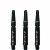 Harrows Supergrip Spin Stems - Dart Shafts - Black Gold Short