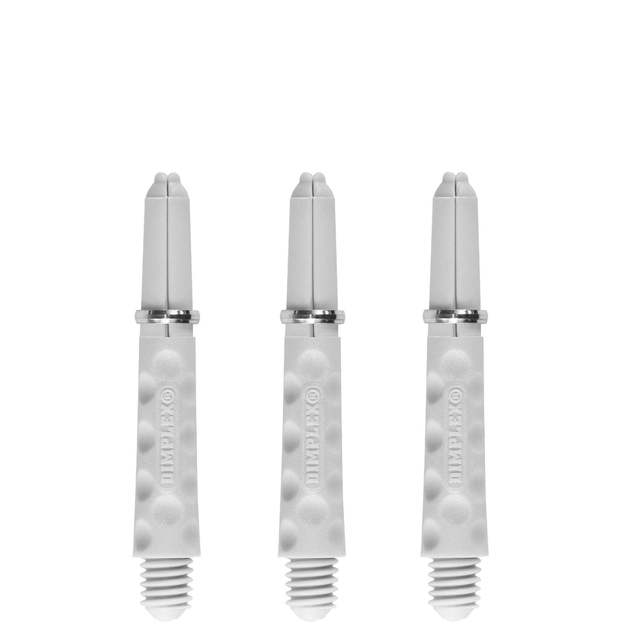 Harrows Dimplex Shafts - Dart Stems - with Rings - White Short