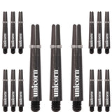 Unicorn Gripper 3 Dart Shafts - VALUE PACK - 5 Sets - Black Short