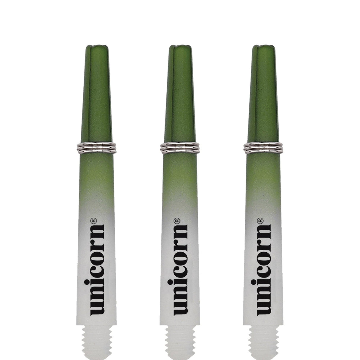 Unicorn Gripper 3 Two Tone Dart Shafts - White & Green Short