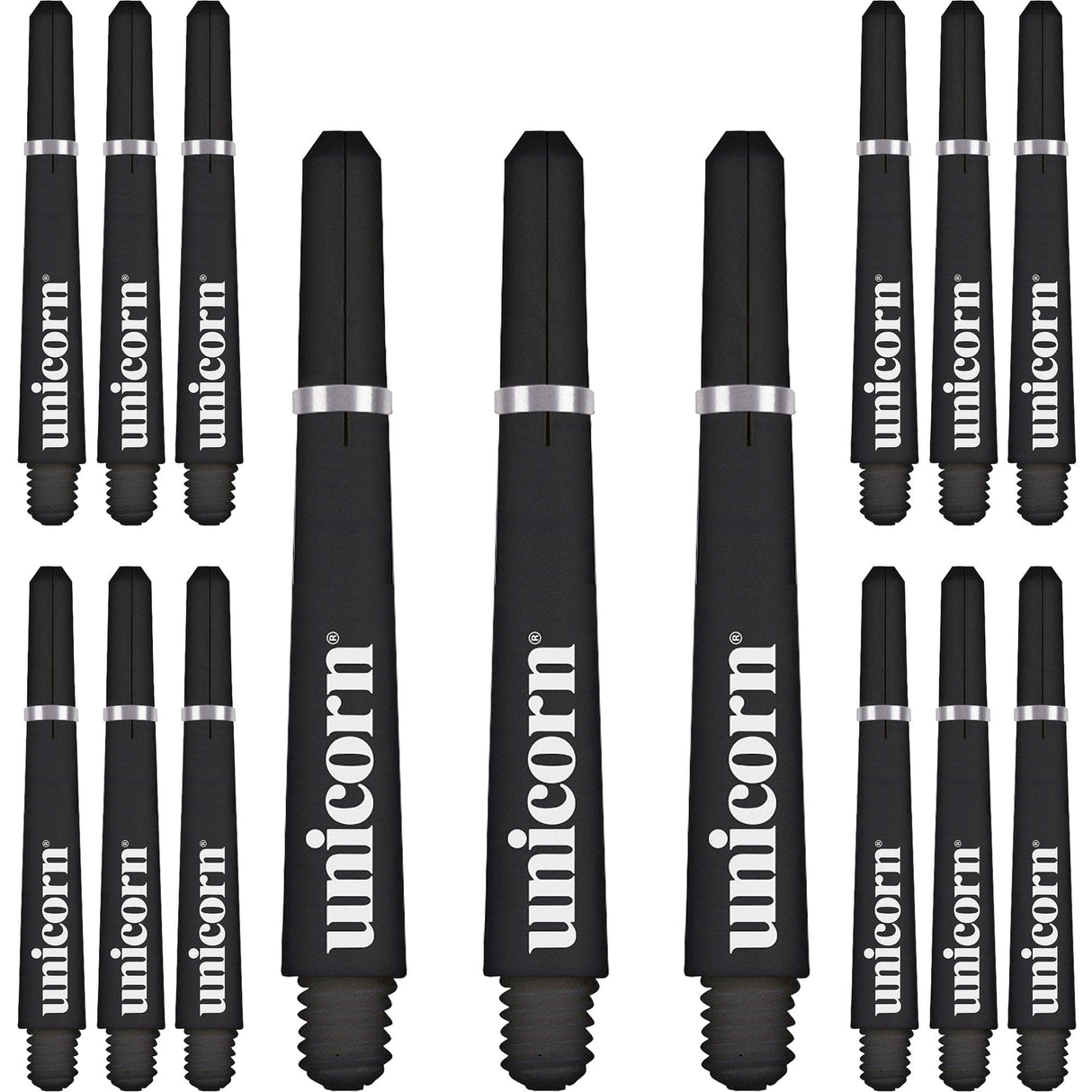 Unicorn Gripper 4 Dart Stems - Value Pack - 5 Sets - Black Medium