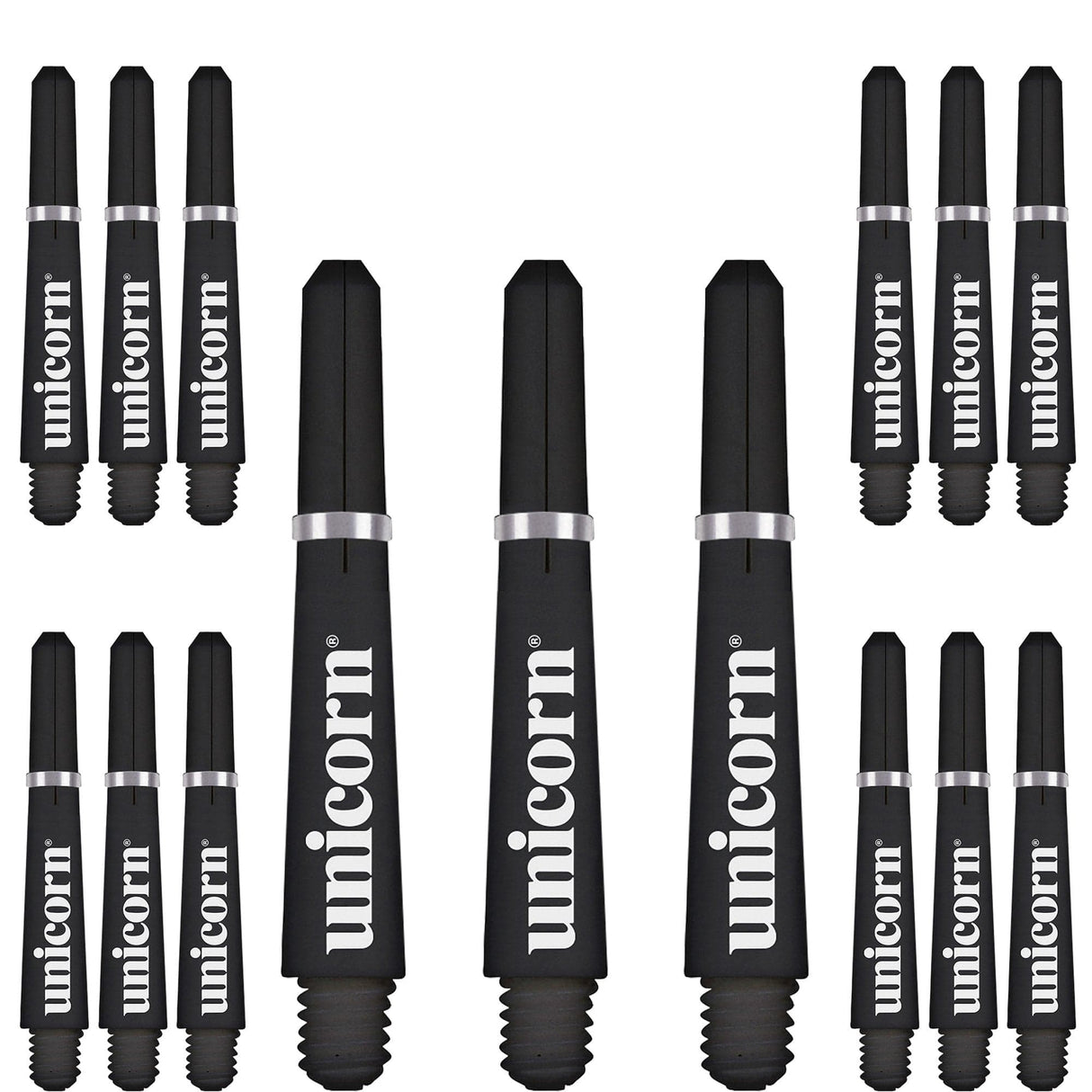 Unicorn Gripper 4 Dart Stems - Value Pack - 5 Sets - Black Short