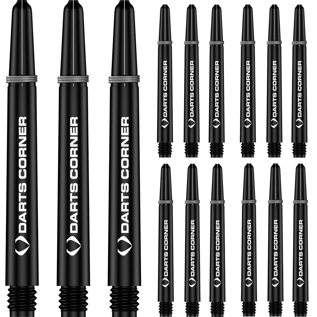 Darts Corner Nylon Dart Shafts - VALUE PACK - 5 Sets - Black Medium