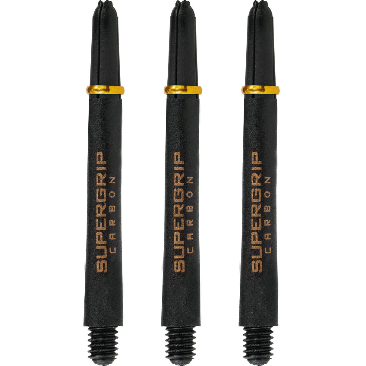 Harrows Supergrip Carbon Dart Shafts - Black & Gold Medium