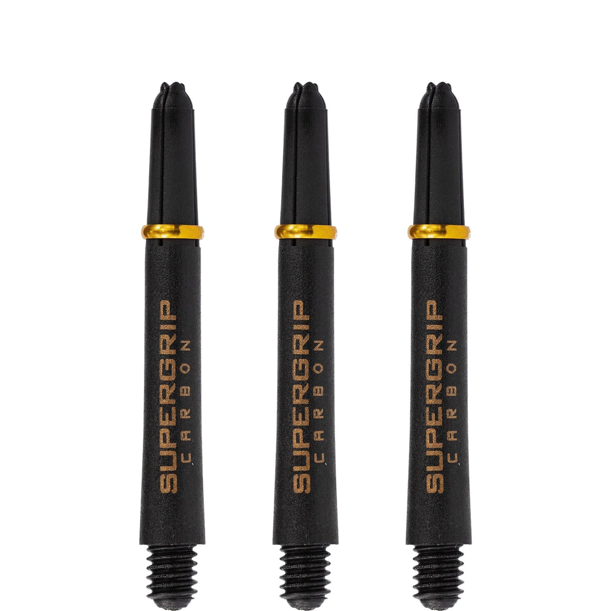 Harrows Supergrip Carbon Dart Shafts - Black & Gold Tweenie