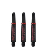 Harrows Supergrip Carbon Dart Shafts - Black & Red Short