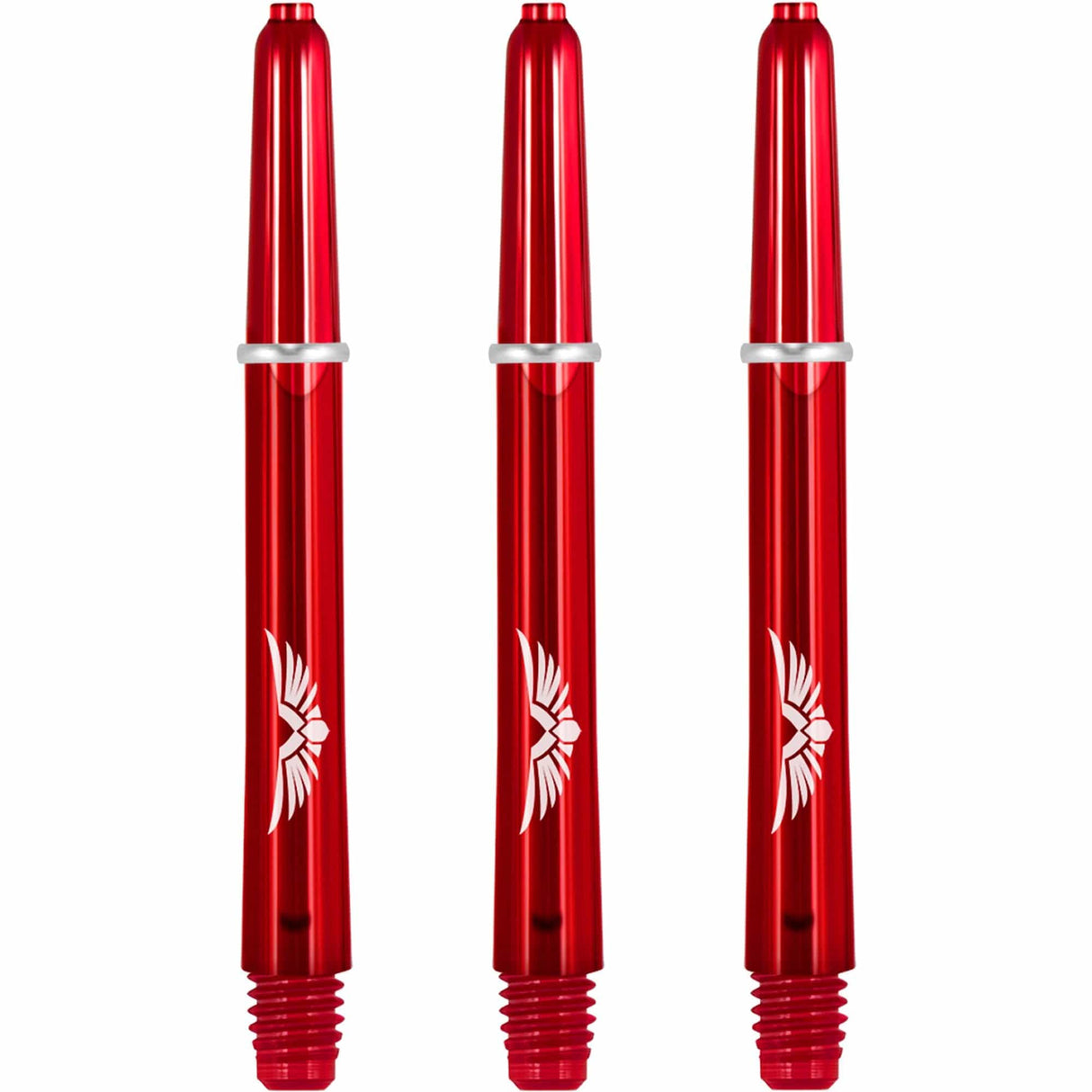 Shot Eagle Claw Dart Shafts - with Machined Rings - Strong Polycarbonate Stems - Red Medium