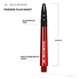 Mission Sabre Shafts - Polycarbonate Dart Stems - Red - Black Top